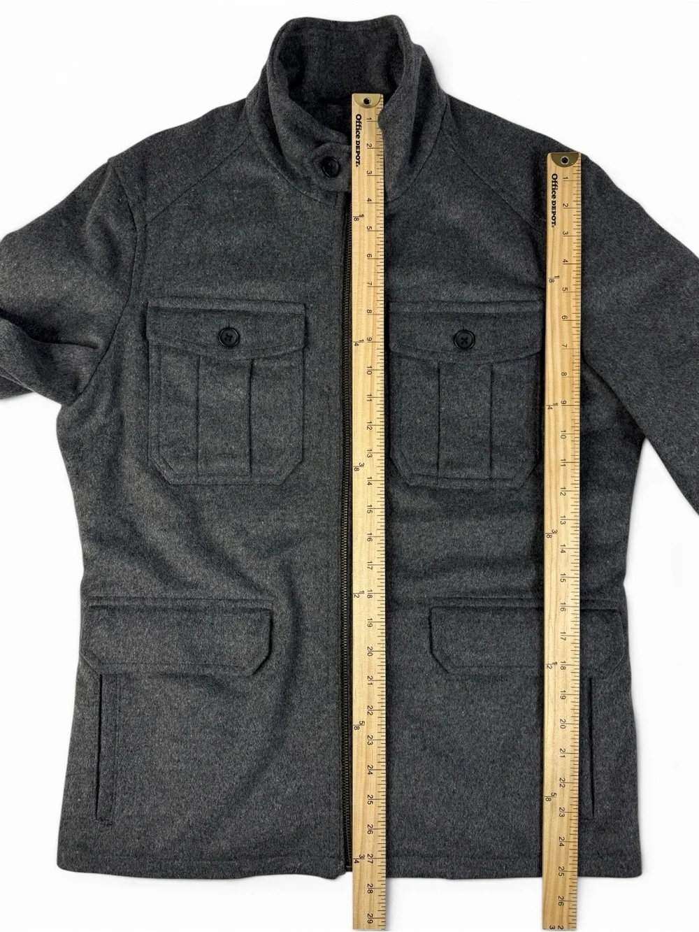 Banana Republic Heritage Wool Moto Field Jacket Gray Quilted Men’s Small